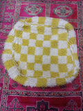 Beni Ouarain Checkered Moroccan pouf