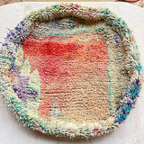 Round Vintage berber pouf