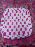 Beni Ouarain Checkered Moroccan pouf