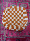 Beni Ouarain Checkered Moroccan pouf