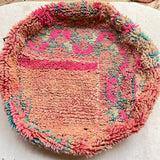 Round Vintage berber pouf