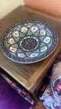 Moroccan big plate Engraved withs over colored metal