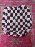 Beni Ouarain Checkered Moroccan pouf