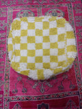 Beni Ouarain Checkered Moroccan pouf