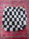 Beni Ouarain Checkered Moroccan pouf