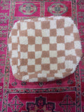 Beni Ouarain Checkered Moroccan pouf