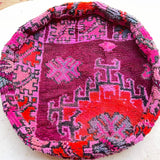 Round Vintage berber pouf