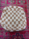 Beni Ouarain Checkered Moroccan pouf