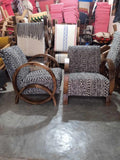 Wooden armchair with beautiful fabrics