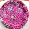 Round Vintage berber pouf