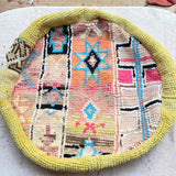 Round Vintage berber pouf