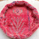 Round Vintage berber pouf