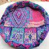 Round Vintage berber pouf