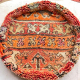 Round Vintage berber pouf