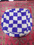 Beni Ouarain Checkered Moroccan pouf