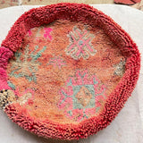 Round Vintage berber pouf