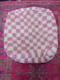 Beni Ouarain Checkered Moroccan pouf