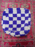 Beni Ouarain Checkered Moroccan pouf