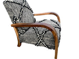 Wooden loungechair with beautiful zanafi fabric