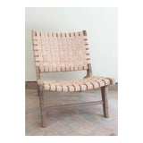 Wooden loungechair with beautiful soft leather