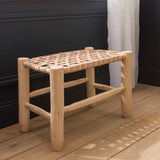 Wooden bench with soft leather