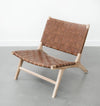 Wooden loungechair with beautiful soft leather