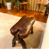 Authentic wooden stool with moroccan engraving