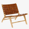 Wooden loungechair with beautiful soft leather