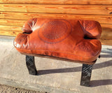 Authentic wooden stool with moroccan engraving