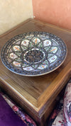 Moroccan big plate Engraved withs over colored metal