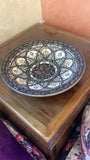 Moroccan big plate Engraved withs over colored metal