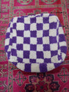 Beni Ouarain Checkered Moroccan pouf