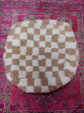 Beni Ouarain Checkered Moroccan pouf