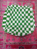 Beni Ouarain Checkered Moroccan pouf