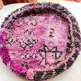 Round Vintage berber pouf