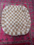 Beni Ouarain Checkered Moroccan pouf