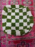 Beni Ouarain Checkered Moroccan pouf