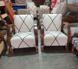 Wooden armchair with beautiful fabrics